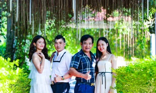 Quang "tèo" vào vai Trần đại gia trong "Tỷ phú đè đại gia".