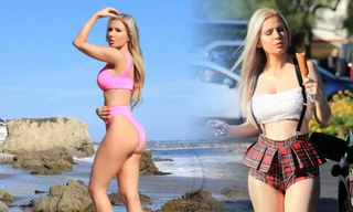 Mỹ nhân Brazil thích 'khoe thân' bất ngờ diện đồ nữ sinh cũn cỡn