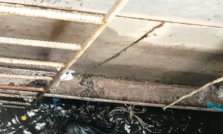 Công nhân vớt lượng lớn rác từ dưới cống lên.