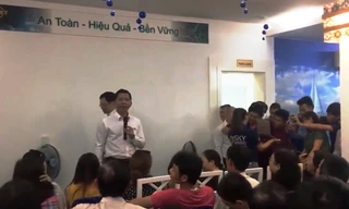 Ông Tâm trong buổi "hội thảo" kêu gọi đầu tư.