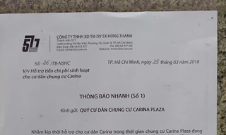 Chủ đầu tư chung cư Carina lần đầu tiên xuất hiện bằng… văn bản