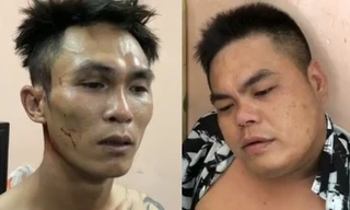 Tuấn và Phương tại công an.