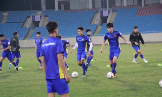 Hình ảnh tuyển Việt Nam trước cuộc so tài với Triều Tiên