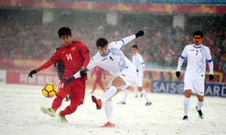 Phan Văn Đức (số 14) trong màu áo U23 Việt Nam