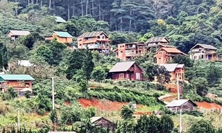Một góc của ngôi làng "mọc" trái phép trên đất rừng