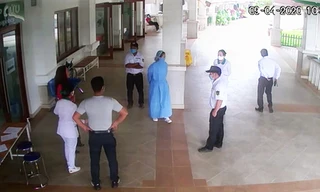 Ông Hùng chống nạnh đe dọa, xúc phạm nhân viên bệnh viện-ảnh cắt từ clip