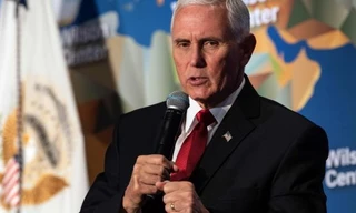 Phó tổng thống Mỹ Mike Pence.“Hành động quân sự của Trung Quốc trong khu vực và cách tiếp cận của họ đối với các nước láng giềng trong năm qua ngày càng hung hăng”. Ảnh: Getty,