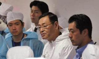 Ông Masao Yoshida, cựu Giám đốc Nhà máy Điện hạt nhân Fukushima Daichi (thuộc Công ty Điện lực Tokyo - TEPCO) tại Okuma, phía bắc Nhật Bản hôm 12/11/2011. Ảnh: AFP