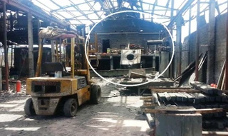 Hiện trường nơi xảy ra vụ nổ (vòng tròn trắng). Ảnh: Zing