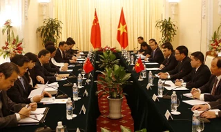 Tại cuộc họp sáng 18/6, ngoài chủ đề hợp tác song phương, đại diện hai nước còn thảo luận về chủ đề Biển Đông. Ảnh: Như Ý.