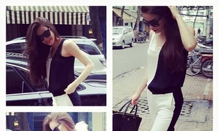 Sao Việt mê mốt đen trắng cọc cạch