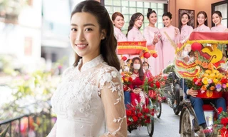 Lễ ăn hỏi Hoa hậu Đỗ Mỹ Linh: Dàn bê tráp nhà trai di chuyển bằng xe xích lô
