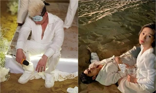 Hậu bị dìm vì say ngủ trên cát, Jun Phạm mang theo một thứ đi "quẩy" đám cưới Ngô Thanh Vân