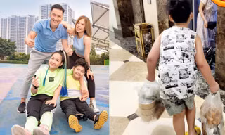 Mẹ mang bầu lần 3, con trai Mạnh Trường được khen ngợi vì hành động ấm áp này