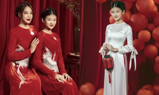 Con gái 14 tuổi sở hữu thần thái siêu mẫu của Trương Ngọc Ánh gây chú ý khi diện áo dài