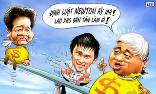 Biếm họa: Bầu Hiển, bầu Kiên và ... Công Vinh