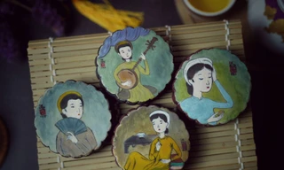 Mang tranh Đông Hồ lên bánh trung thu 