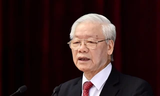 Tổng Bí thư Nguyễn Phú Trọng phát biểu bế mạc Hội nghị T.Ư 3 Ảnh: Nhật Minh 