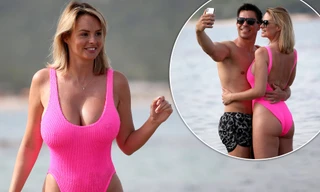 Rhian Sugden khoe 3 vòng 'bốc lửa', tình tứ với chồng trên biển