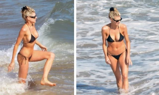 'Bom gợi cảm' Charlotte McKinney mặc bikini siêu bé, căng tràn sức sống ở biển