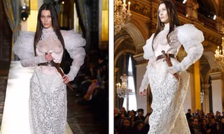 Bella Hadid táo bạo khoe ngực trần, lộ cả điểm nhạy cảm trên sàn diễn
