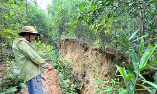 Thấp thỏm lo sạt lở dưới chân núi Cà Mon