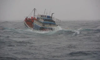 Tàu cá bị phá nước chìm, 11 ngư dân may mắn được cứu