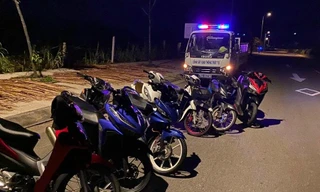 Phương tiện xe máy bị lực lượng Cảnh sát tạm giữ.