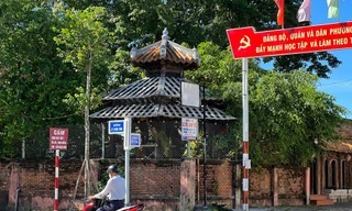 Nhà lục giác xây dựng trái phép trên đất Bảo tàng tỉnh Quảng Ngãi.