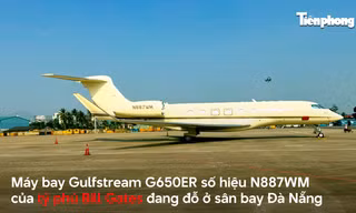 Tận thấy máy bay 70 triệu USD chở tỷ phú Bill Gates tới Đà Nẵng