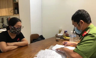 Bị can Trần Thị Thu Tâm tại Cơ quan điều tra. 