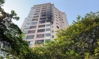 Tòa chung cư nơi xảy ra hỏa hoạn.