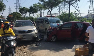 Hiện trường vụ tai nạn.