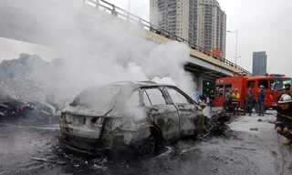 Hiện trường vụ tai nạn. Ảnh: Công Minh