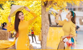 Không thể rời mắt khỏi bộ ảnh chào Xuân ngập sắc vàng của thiếu nữ Bến Tre