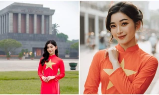 Áo dài Cờ đỏ sao vàng đi qua những điểm tích ghi dấu lịch sử dân tộc vẻ vang