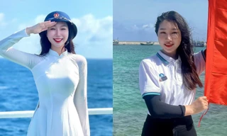 Nữ sinh Đại học Nông lâm Thái Nguyên tích cực tham gia các hoạt động tình nguyện được đến Trường Sa