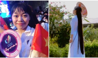 Nữ sinh Thái Nguyên có mái tóc dài ấn tượng trở thành tình nguyện viên SEA Games 31