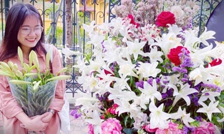 Phố phường Hà Nội lãng mạn với sắc trắng hoa Loa kèn