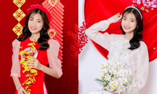 Thiếu nữ Nam Định hoá nàng thơ trong tà áo dài chào Xuân