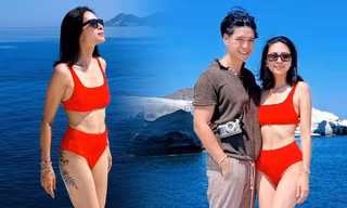 Ngô Thanh Vân diện bikini nóng bỏng bên chồng ở đảo thiên đường Milos