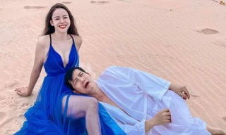 Diễm Hương nóng bỏng, khoe làn da trắng nõn bên ông xã Lê Hồng Quang 