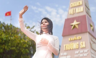 Thướt tha áo dài Tết trên quần đảo Trường Sa 