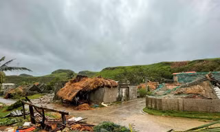Cảnh tượng tan hoang ở Philippines sau khi bão Chanthu đổ bộ. (Ảnh: Reuters)