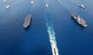 Các tàu hải quân Úc, Nhật và Mỹ tham gia đợt tập trận La Perouse 2019. (Ảnh: Naval News)