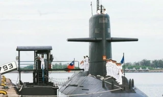 Tàu ngầm Hai Lung của Đài Loan. (Ảnh: CNA Taiwan)