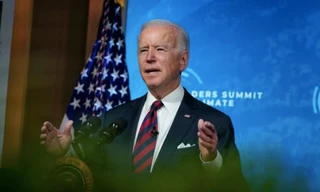 Tổng thống Mỹ Joe Biden phát biểu tại thượng đỉnh trực tuyến về khí hậu. (Ảnh: WSJ)