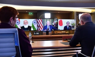 Các lãnh đạo Bộ Tứ tham gia cuộc họp thượng đỉnh hồi tháng 3. (Ảnh: EPA)