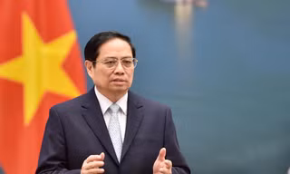 Thủ tướng Phạm Minh Chính phát biểu tại diễn đàn. (Ảnh: Mofa)