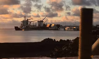Một tàu bốc hàng tại cảng Matautu ở thủ đô Apia của Samoa. (Ảnh: Reuters)